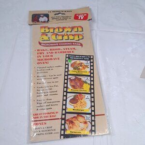 NEW Brown & Crisp Microwave Cooking bags 12 Medium Bags As Seen On TV Chef Tony